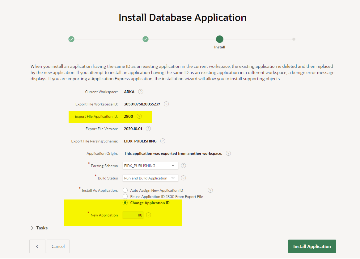 ID uzstādīšana e-indeksa darbtelpā